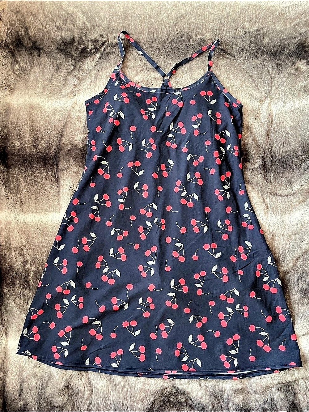 Outdoor Voices The Exercise Dress Cherry Print Mini Dress Size Medium NWOT